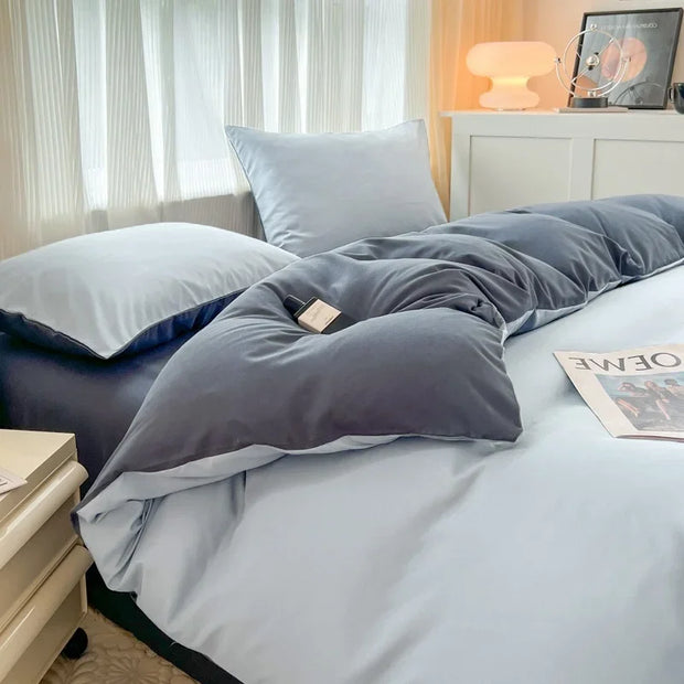 4 Pieces 2 Side Color Bedding Set