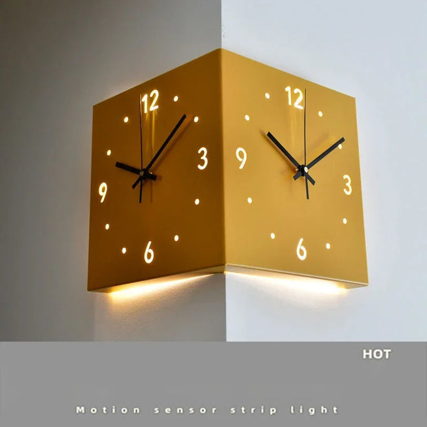 Creative Square Wall Clock with Light Sensor
