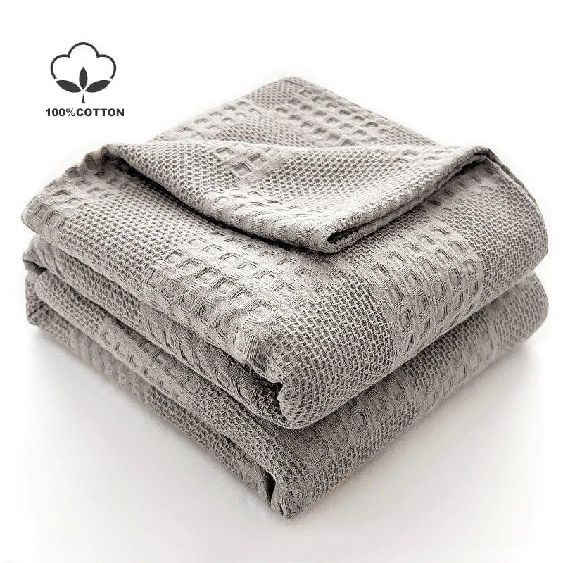 Cotton Waffle Throw Blanket