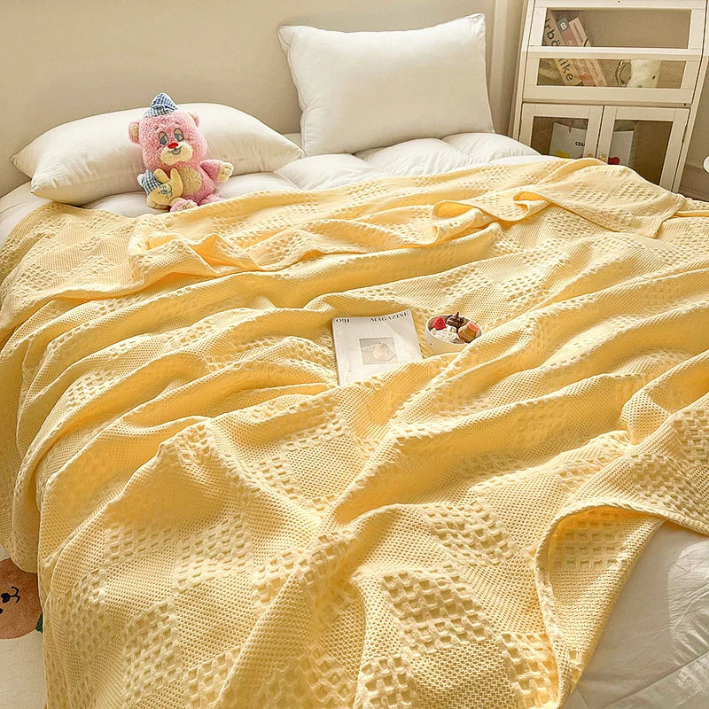 Cotton Waffle Throw Blanket