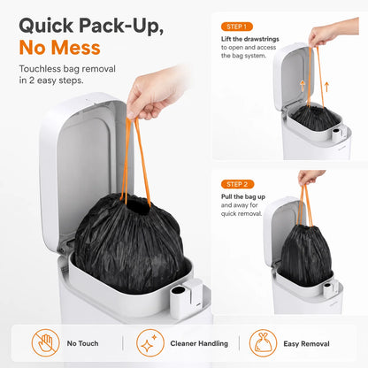 Smart Touchless Trash Can with Automatic Bag Lining System