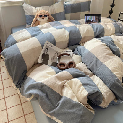 100% Cotton Plaid Duvet Cover