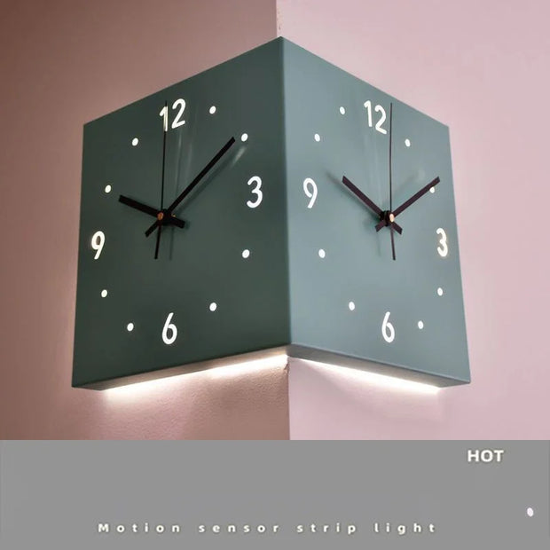 Creative Square Wall Clock with Light Sensor